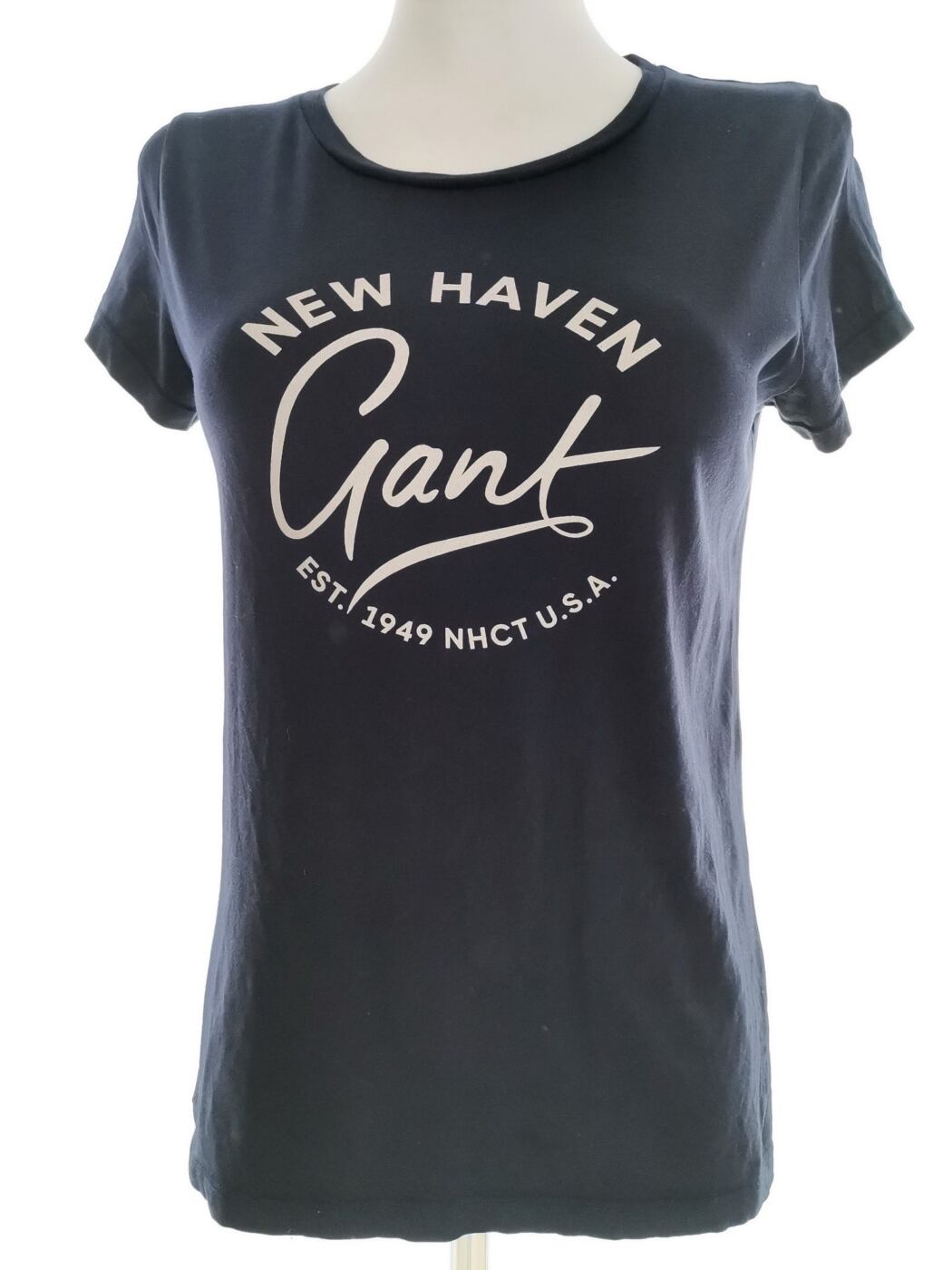 Gant Rozmiar XS Kolor Granatowy Crew Neck T-Shirt Krótki rękaw Materiał Bawełna 100%