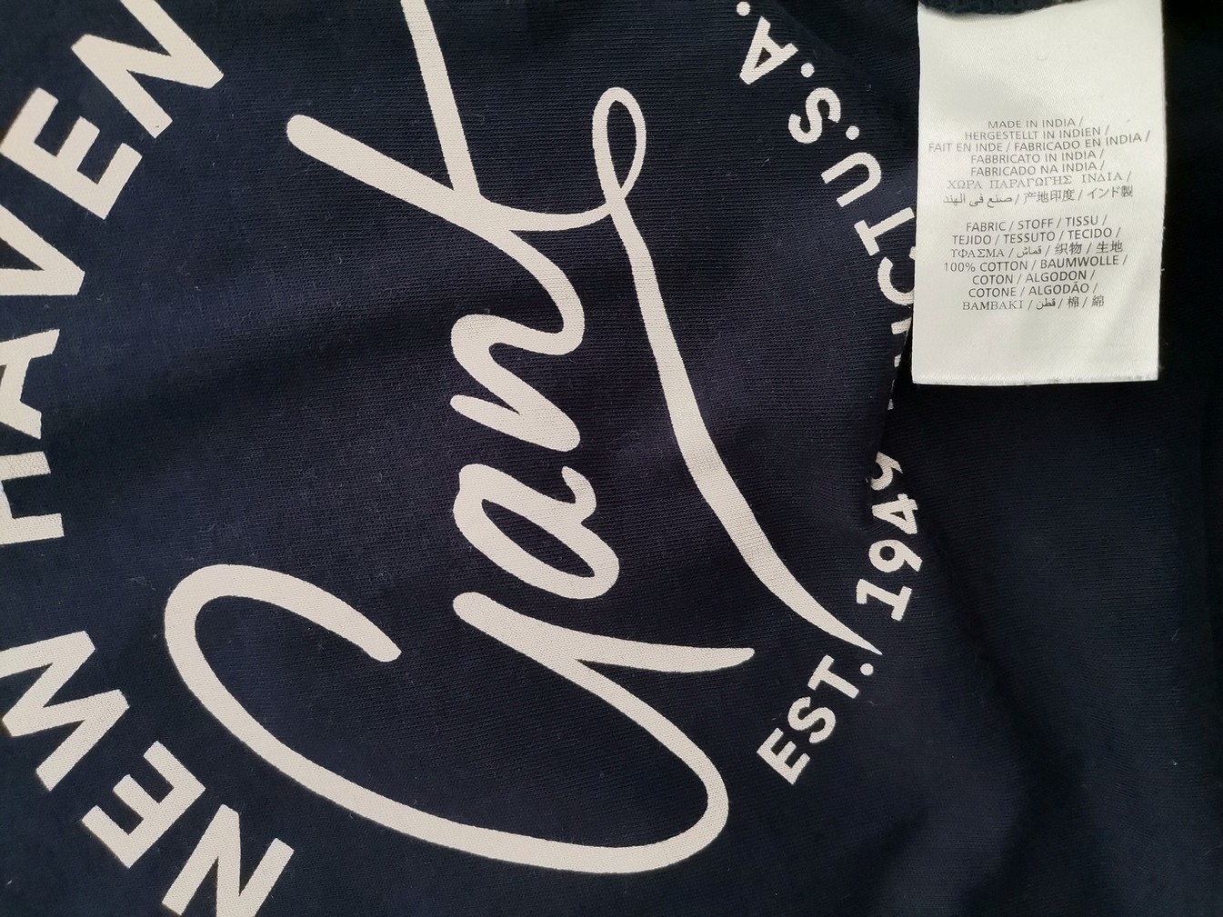 IMG_20220526_122409.jpg Gant Rozmiar XS Kolor Granatowy Crew Neck T-Shirt Krótki rękaw Materiał Bawełna 100%