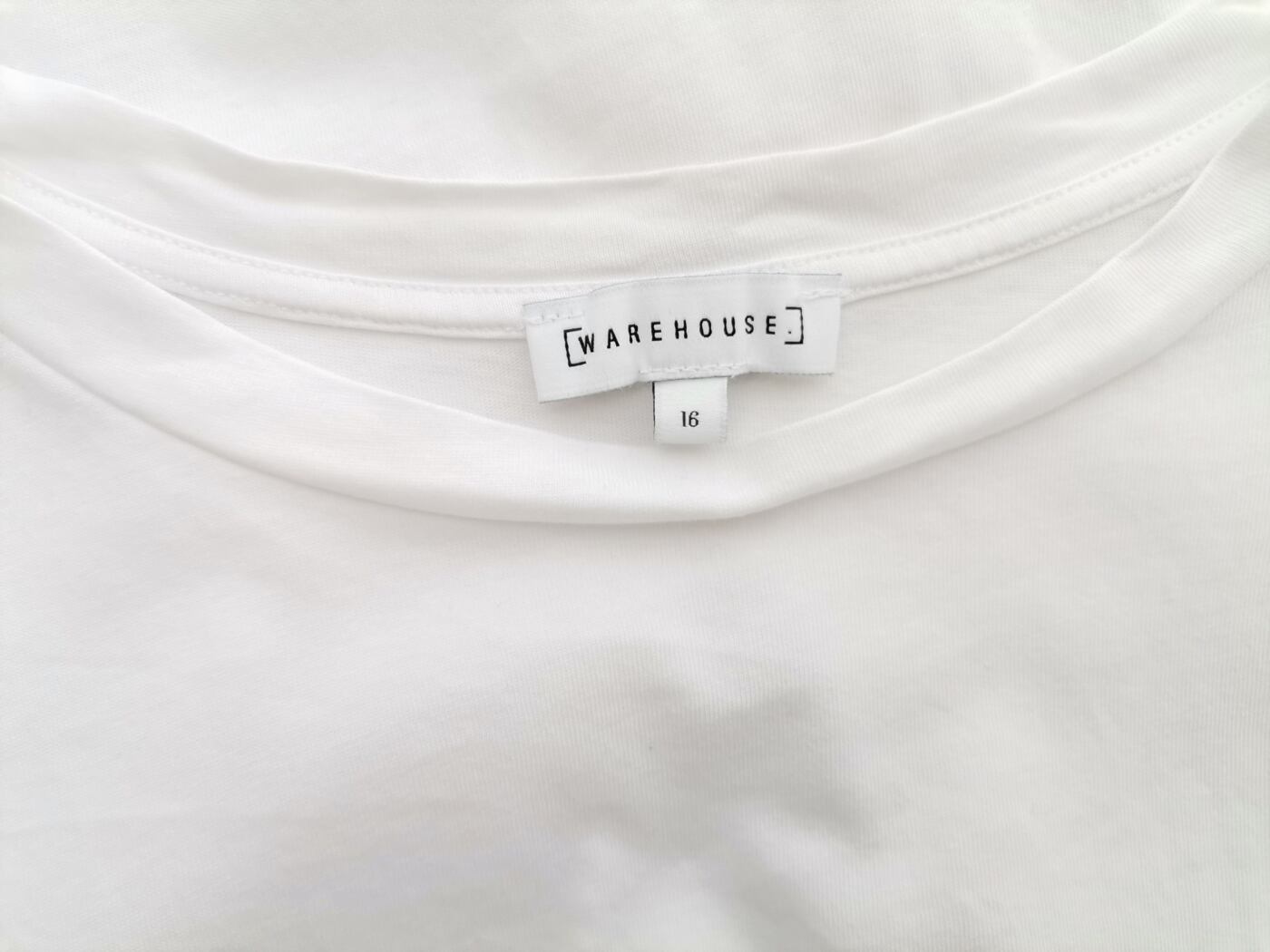 Warehouse Rozmiar 16 (44) Kolor Biały Crew Neck Bluzka Krótki rękaw Materiał Bawełna 100%