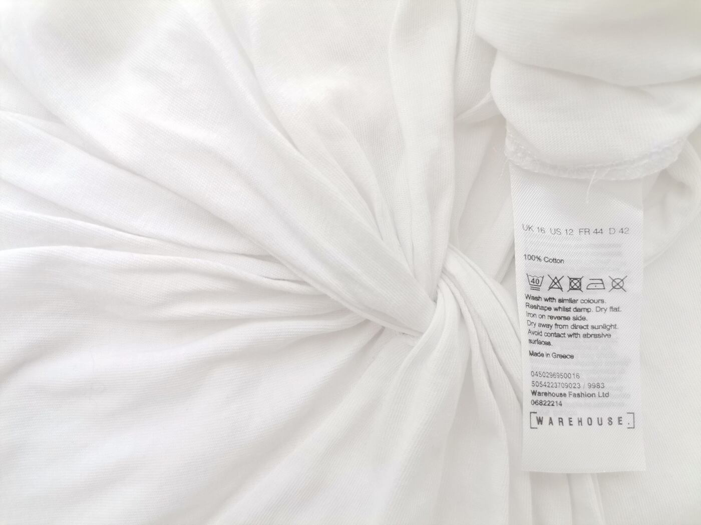 Warehouse Rozmiar 16 (44) Kolor Biały Crew Neck Bluzka Krótki rękaw Materiał Bawełna 100%