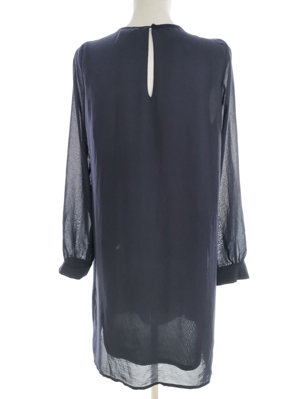 H&m Rozmiar 36 Kolor Granatowy Crew Neck Sukienka Prostokątna Długi rękaw Do Kolan H&m Rozmiar 36 Kolor Granatowy Crew Neck Sukienka Prostokątna Długi rękaw Do Kolan