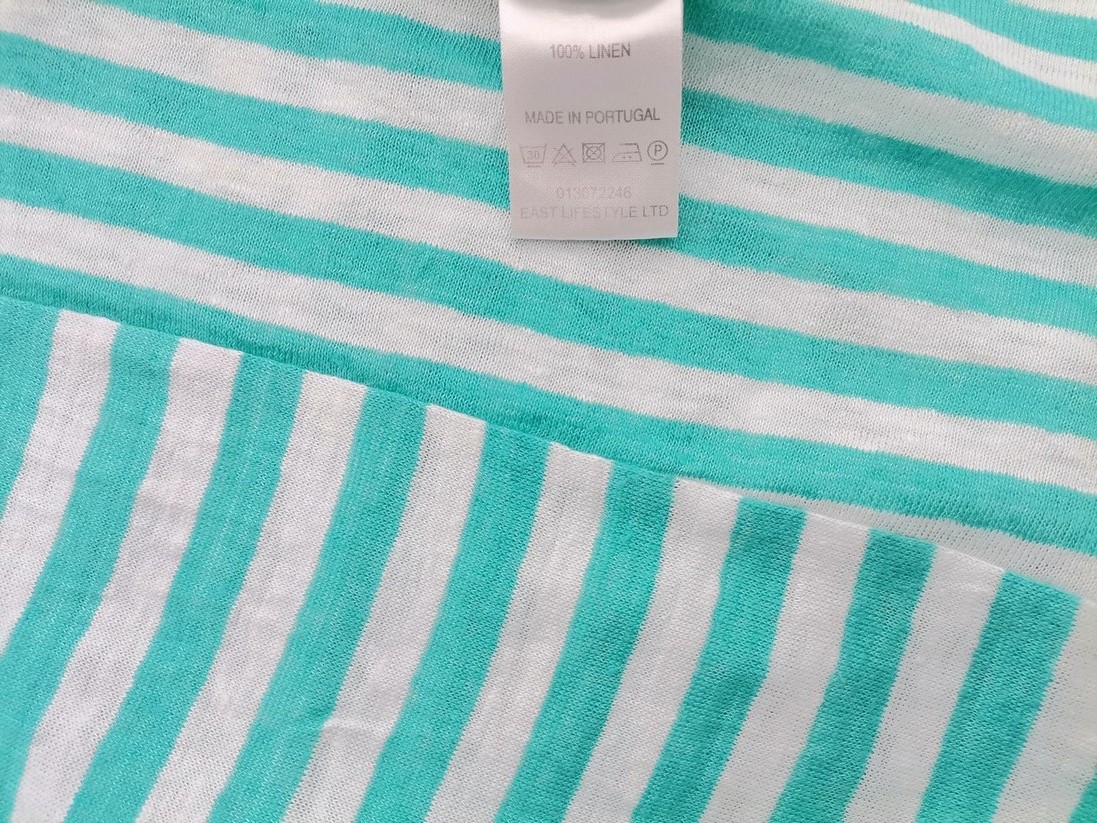 East Rozmiar XL Kolor Niebieski Pasy Split Crew Neck Tunika Popover Bluzka Krótki rękaw Materiał Len 100% East Rozmiar XL Kolor Niebieski Pasy Split Crew Neck Tunika Popover Bluzka Krótki rękaw Materiał Len 100%