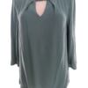 Monsoon Rozmiar 10 (38) Kolor Niebieski Keyhole Crew Neck Bluzka Rękaw 3/4 Materiał Wiskoza 100%