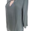 Monsoon Rozmiar 10 (38) Kolor Niebieski Keyhole Crew Neck Bluzka Rękaw 3/4 Materiał Wiskoza 100%