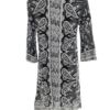 Indiska Rozmiar S Kolor Czarny Keyhole Crew Neck Sukienka Prostokątna Rękaw 3/4 Do Kolan Materiał Wiskoza 100%