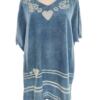 Anokhi Rozmiar FREE SIZE (50/52) Kolor Niebieski Pasy W serek Tunika Bluzka Krótki rękaw Materiał Bawełna 100%