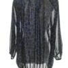 B.YOUNG Rozmiar 40 Kolor Niebieski Panterka Keyhole Crew Neck Bluzka Rękaw 3/4