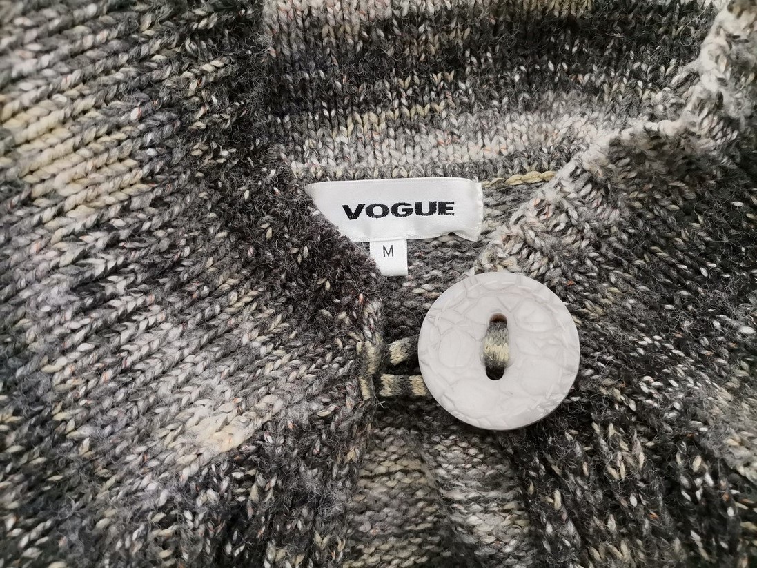 IMG_20220530_130732.jpg Vogue Rozmiar M Kolor Szary W serek Długi Zapinany Kardigan Długi rękaw Materiał Akryl Cienka dzianina