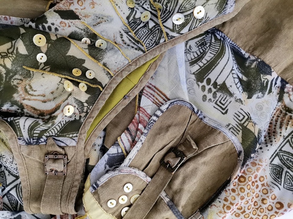 Vintage Rozmiar 34/36 Kolor Khaki Okrągły dekolt Sukienka Maxi Bezrękawnik Długa Vintage Rozmiar 34/36 Kolor Khaki Okrągły dekolt Sukienka Maxi Bezrękawnik Długa