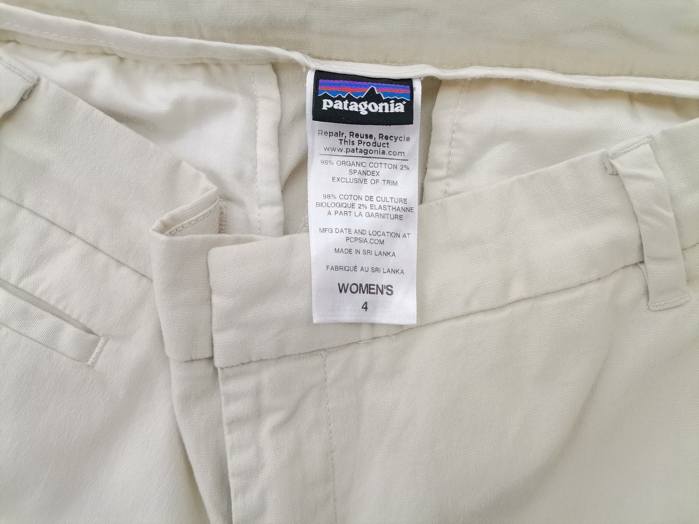 Patagonia Rozmiar 4 (38) Kolor Kremowy Spodnie Eleganckie Materiał Organiczna Bawełna