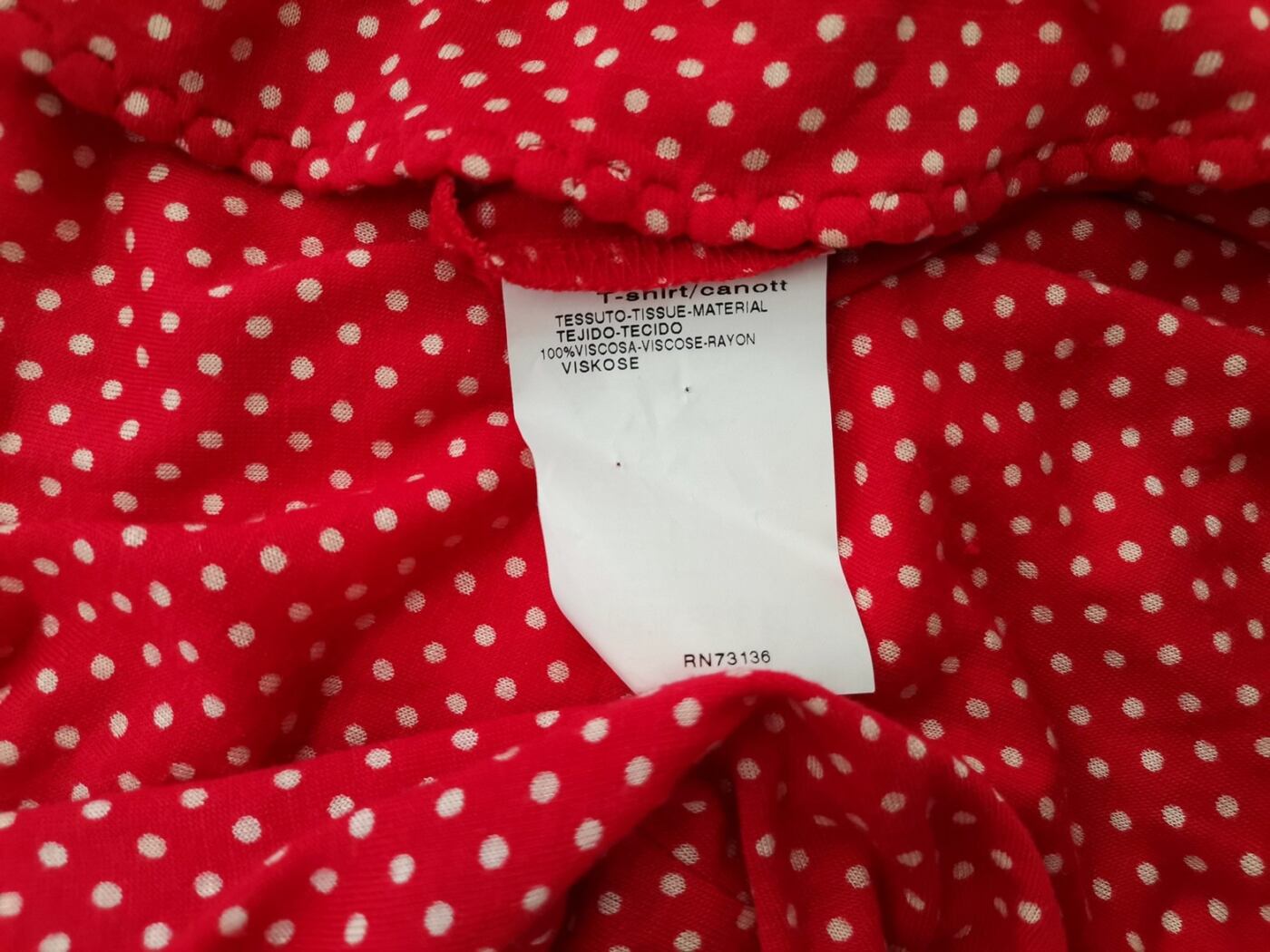 IMG_20220531_142105.jpg Maxmara Rozmiar L Kolor Czerwony Grochy W serek Bluzka Zawijana Krótki rękaw Materiał Wiskoza 100%