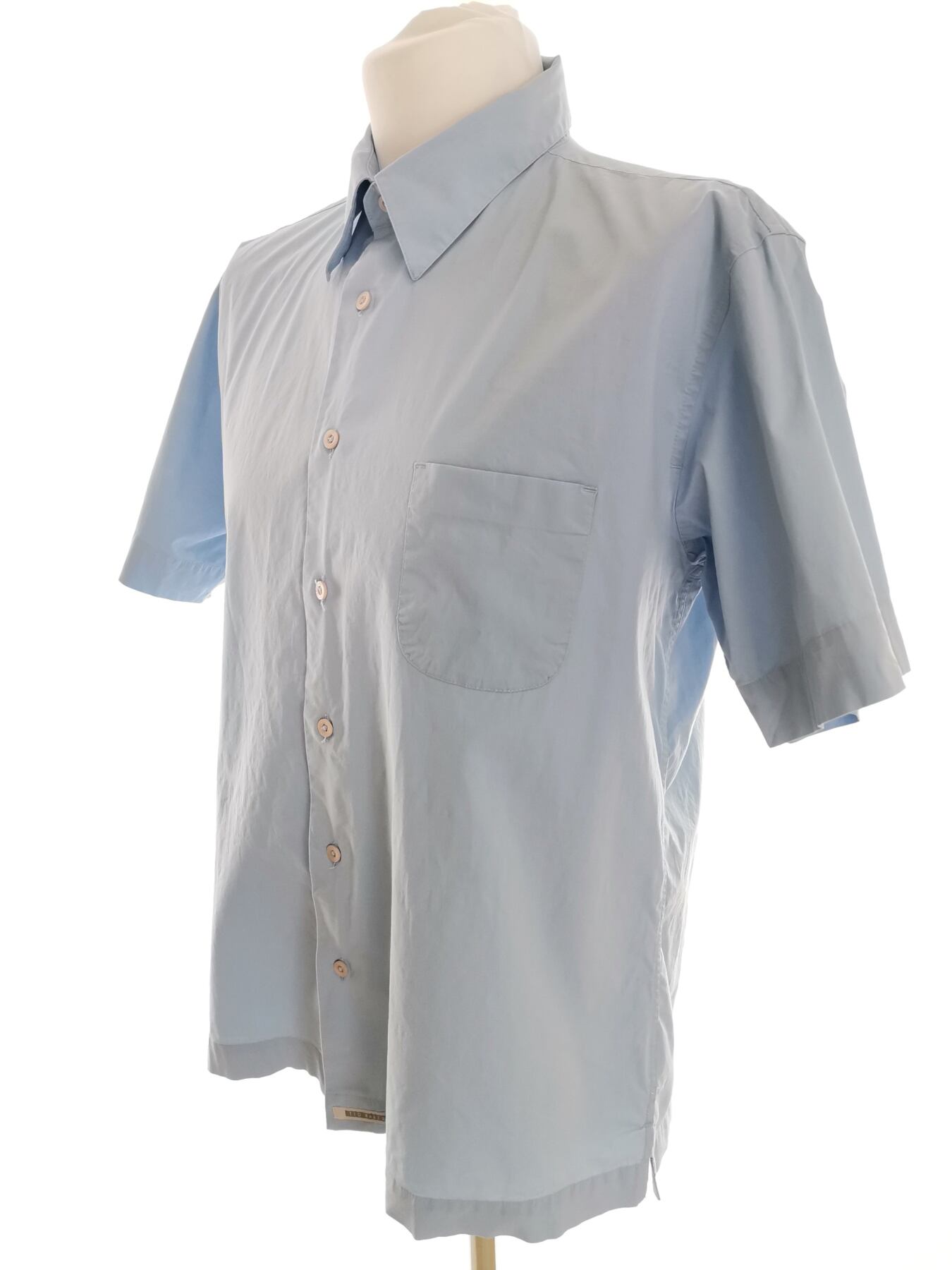 IMG_20220601_112239.jpg Ted Baker Rozmiar 5 (XXL) Kolor Niebieski Kołnierz Męska Koszula Casual Krótki rękaw Materiał Bawełna