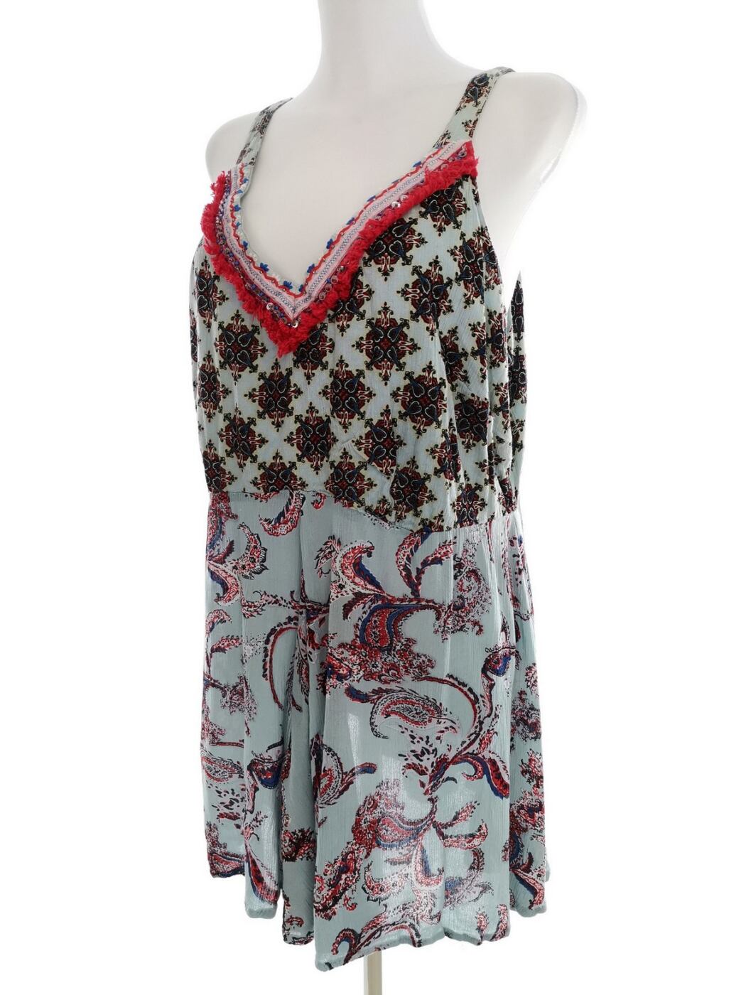 Joe Browns Rozmiar 20 (48) Kolor Niebieski Paisley W serek Tunika Bluzka Bezrękawnik Materiał Wiskoza 100% Joe Browns Rozmiar 20 (48) Kolor Niebieski Paisley W serek Tunika Bluzka Bezrękawnik Materiał Wiskoza 100%