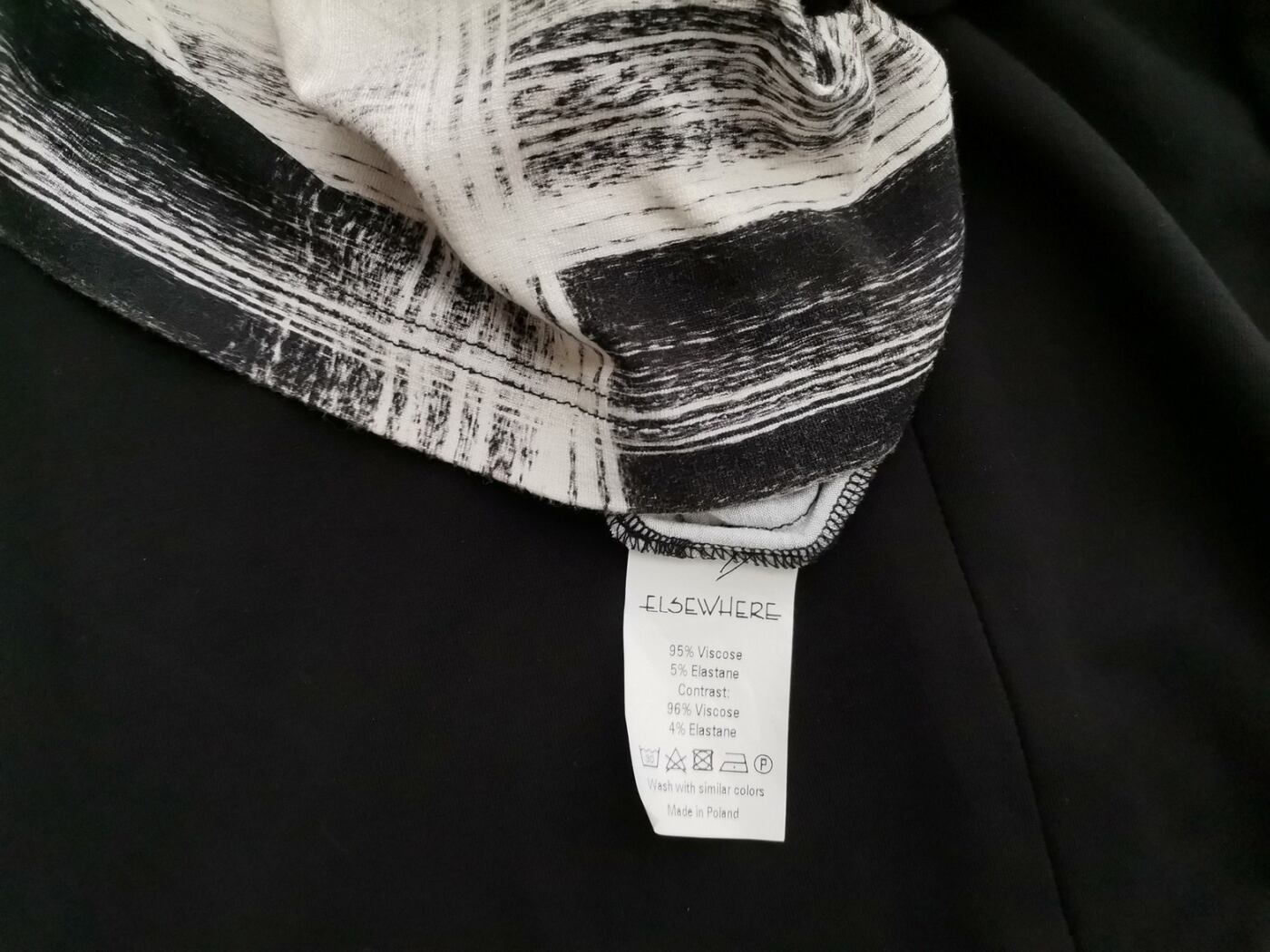 Elsewhere Rozmiar S Kolor Czarny Okrągły dekolt Sukienka Ołówkowa Rękaw 3/4 Midi Materiał Wiskoza Elsewhere Rozmiar S Kolor Czarny Okrągły dekolt Sukienka Ołówkowa Rękaw 3/4 Midi Materiał Wiskoza