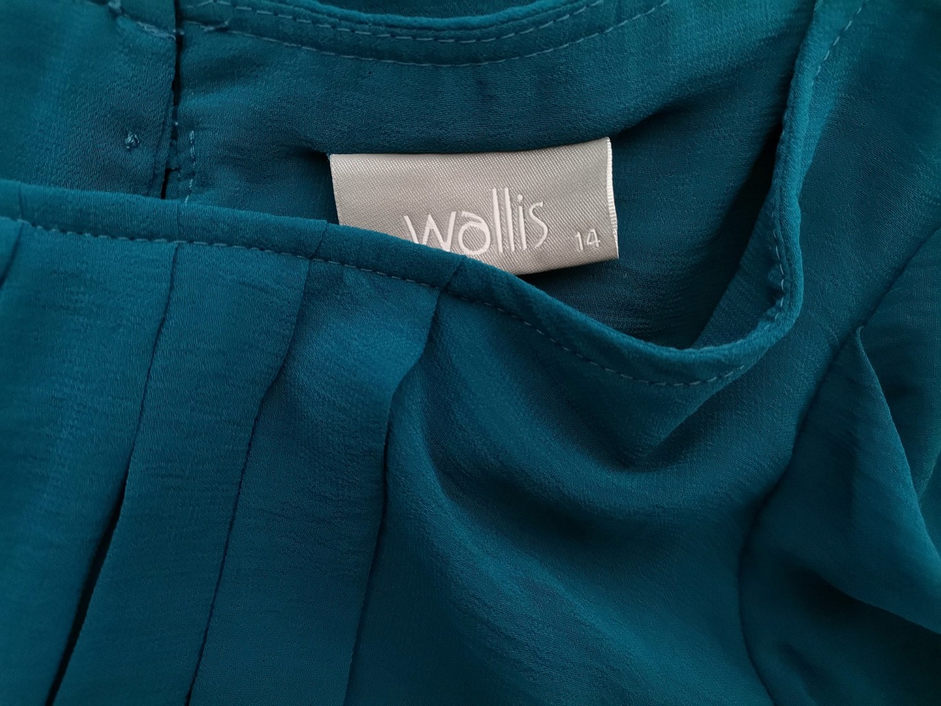 Wallis Rozmiar 14 (42) Kolor Turkusowy Okrągły dekolt Sukienka Prostokątna Rękaw 3/4 Do Kolan Wallis Rozmiar 14 (42) Kolor Turkusowy Okrągły dekolt Sukienka Prostokątna Rękaw 3/4 Do Kolan