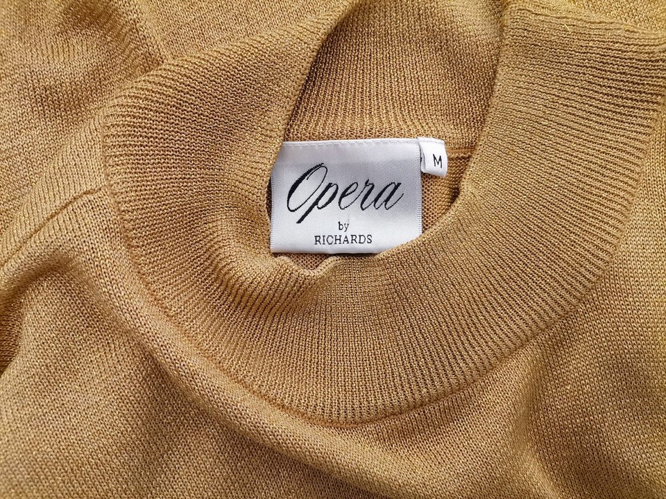 Opera at Richards Rozmiar M Kolor Beżowy Pół golf Sweter Krótki rękaw Materiał Wiskoza