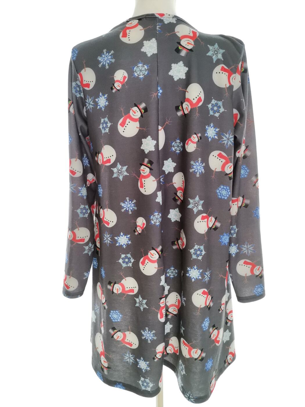 Misslook Rozmiar L/XL Kolor Szary Okrągły dekolt Sukienka Sweterkowa Długi rękaw Do Kolan