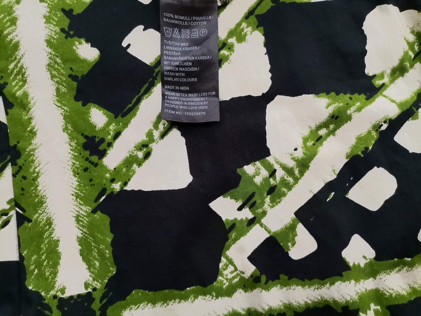 Indiska Rozmiar XL Kolor Czarny Crew Neck Sukienka Prostokątna Krótki rękaw Midi Materiał Bawełna 100%