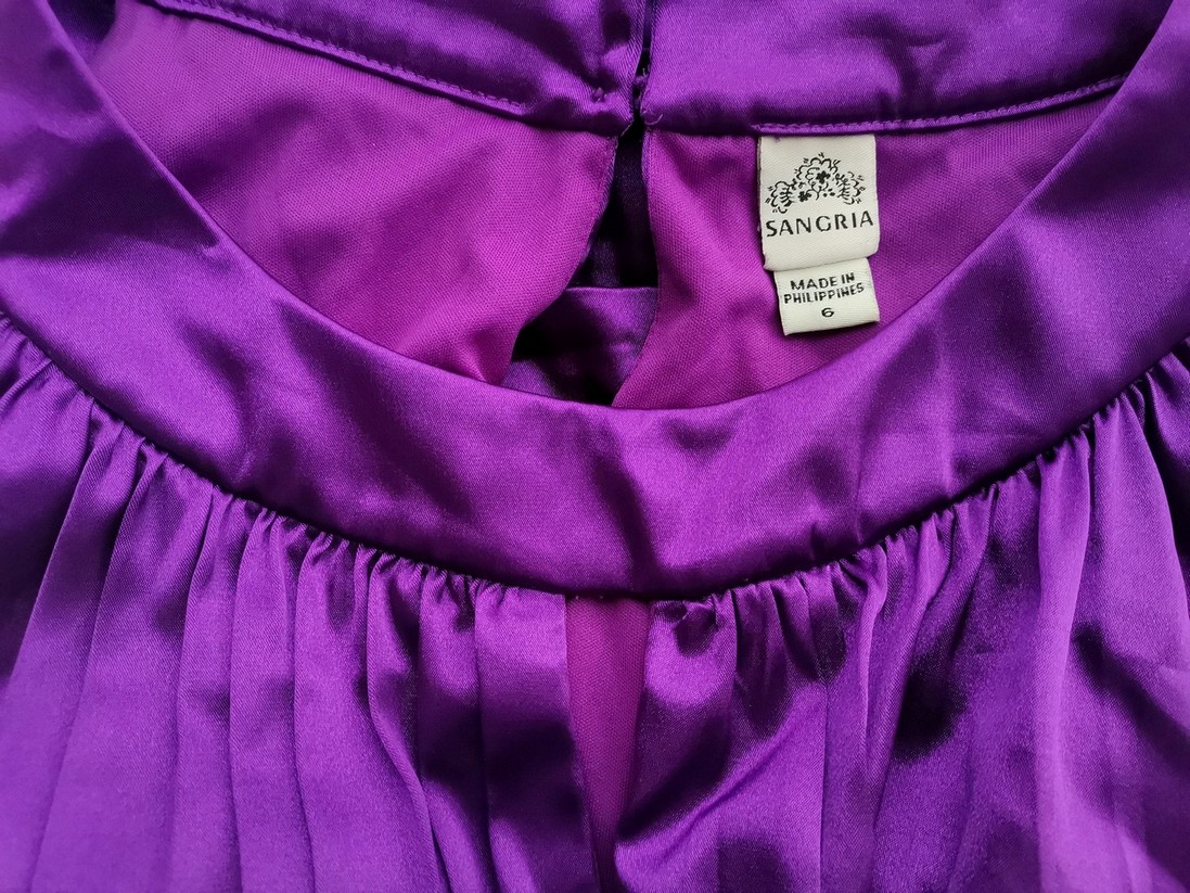 Sangria Rozmiar 6 (34) Kolor Fioletowy Keyhole Crew Neck Suknia Balowa Sukienka Wieczorowa Bezrękawnik Midi