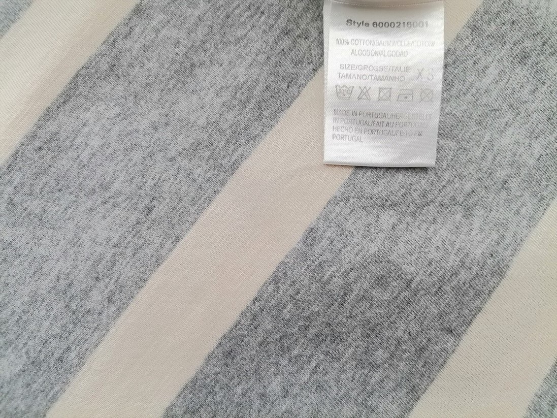 Day Birger Et Mikkelsen Rozmiar XS Kolor Szary Pasy Okrągły dekolt Bluzka Rękaw 3/4 Materiał Bawełna 100%