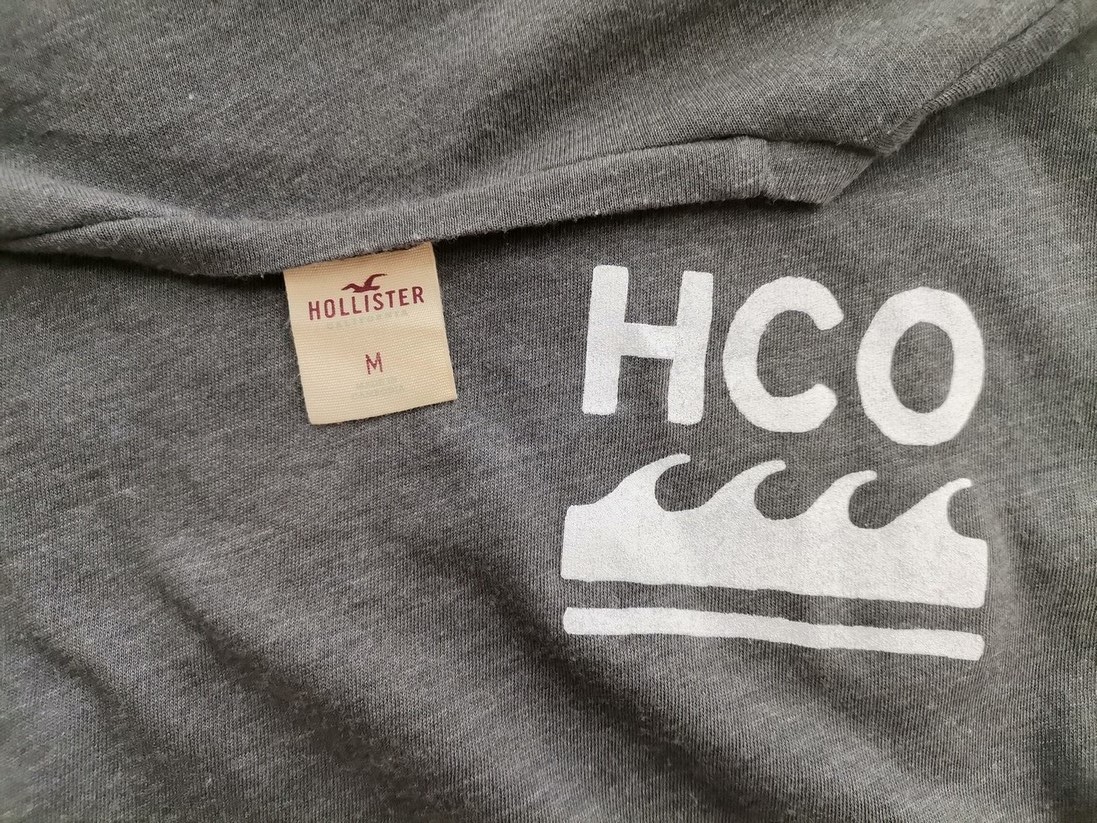 IMG_20220606_122404.jpg Hollister Rozmiar M Kolor Szary Męski Sweter Długi rękaw Materiał Bawełna