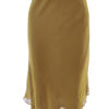 La Perla Italy Rozmiar 46 (40) Kolor Khaki A-Line Spódnica Midi Materiał Jedwab 100%