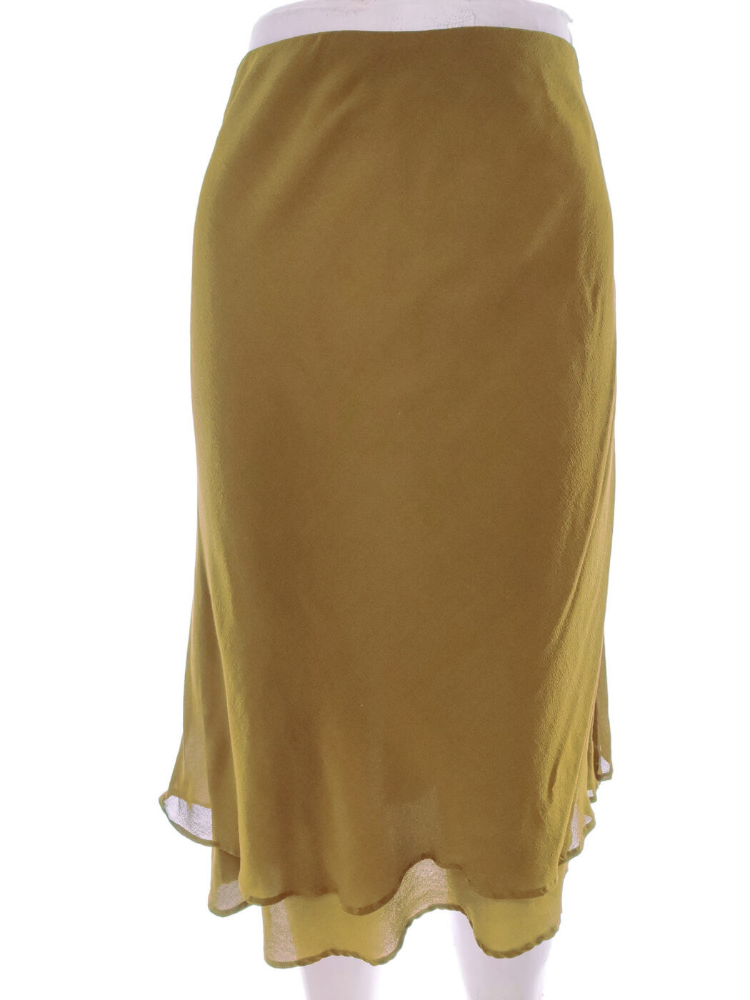 La Perla Italy Rozmiar 46 (40) Kolor Khaki A-Line Spódnica Midi Materiał Jedwab 100%