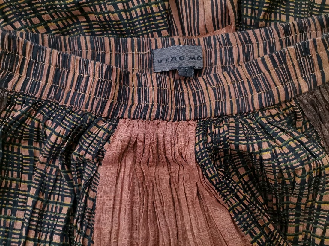 Vero moda Rozmiar S Kolor Brązowy Krata Spódnica Maxi Długa Materiał Bawełna 100%