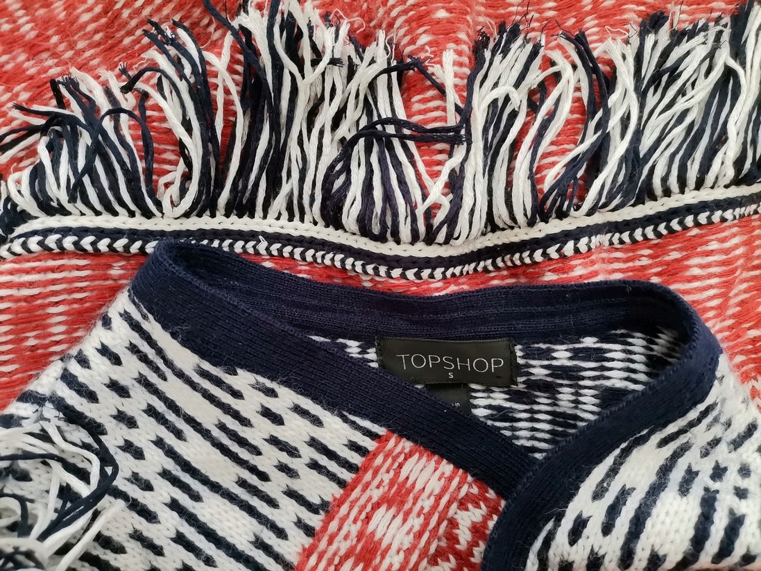 IMG_20220607_125632.jpg Topshop Rozmiar S Kolor Pomarańczowy W serek Długi Otwarty Kardigan Krótki rękaw Materiał Akryl 100% Cienka dzianina
