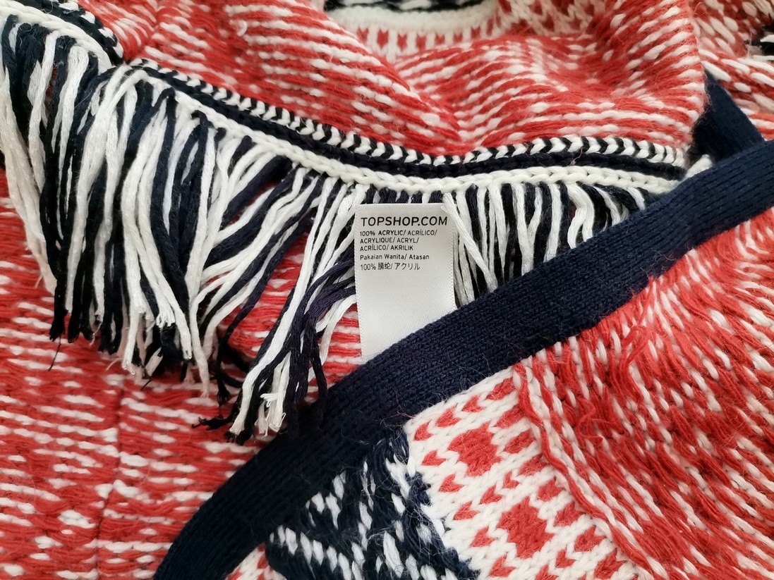 IMG_20220607_125655.jpg Topshop Rozmiar S Kolor Pomarańczowy W serek Długi Otwarty Kardigan Krótki rękaw Materiał Akryl 100% Cienka dzianina