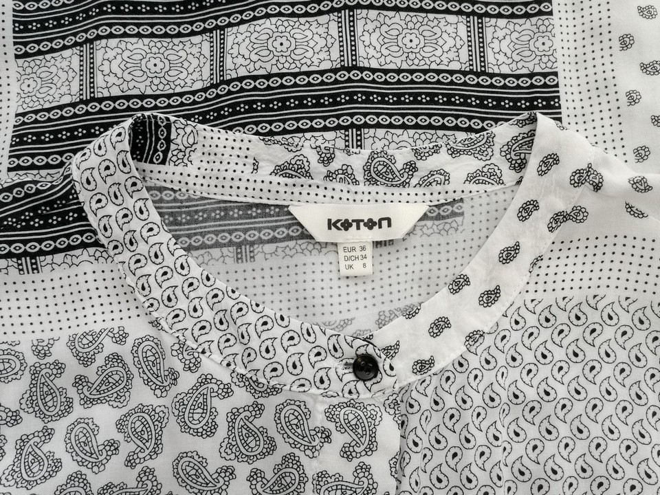 IMG_20220609_120507.jpg Koton Rozmiar 36 Kolor Biały Paisley Crew Neck Bluzka Zapinana Rękaw 3/4
