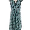 Lady Vintage Rozmiar 16 (44) Kolor Niebieski W serek Sukienka Sheath Krótki rękaw Midi Materiał Bawełna