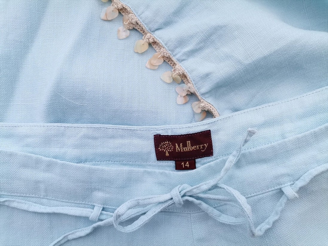 IMG_20220610_120519.jpg Mulberry Rozmiar 14 (42) Kolor Niebieski Spodnie Casual Materiał Len 100%