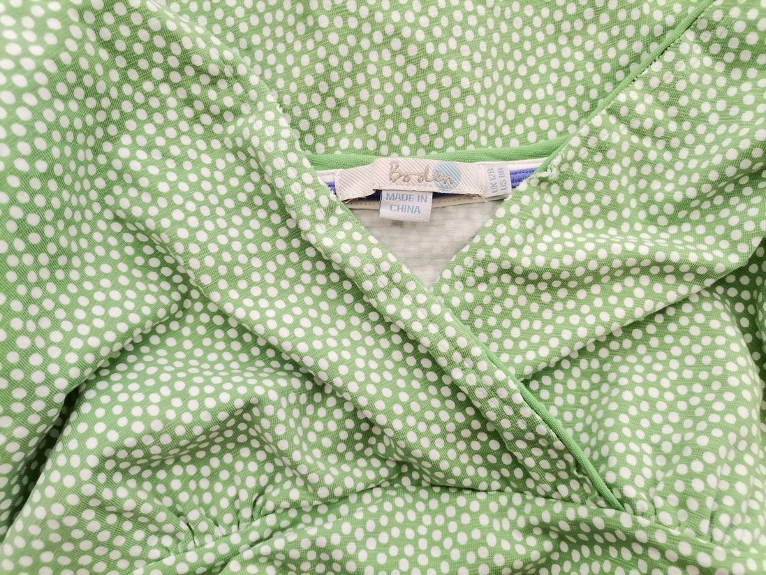 Boden Rozmiar 12 (40) Kolor Zielony Grochy W serek Sukienka Sheath Krótki rękaw Midi Materiał Bawełna Boden Rozmiar 12 (40) Kolor Zielony Grochy W serek Sukienka Sheath Krótki rękaw Midi Materiał Bawełna