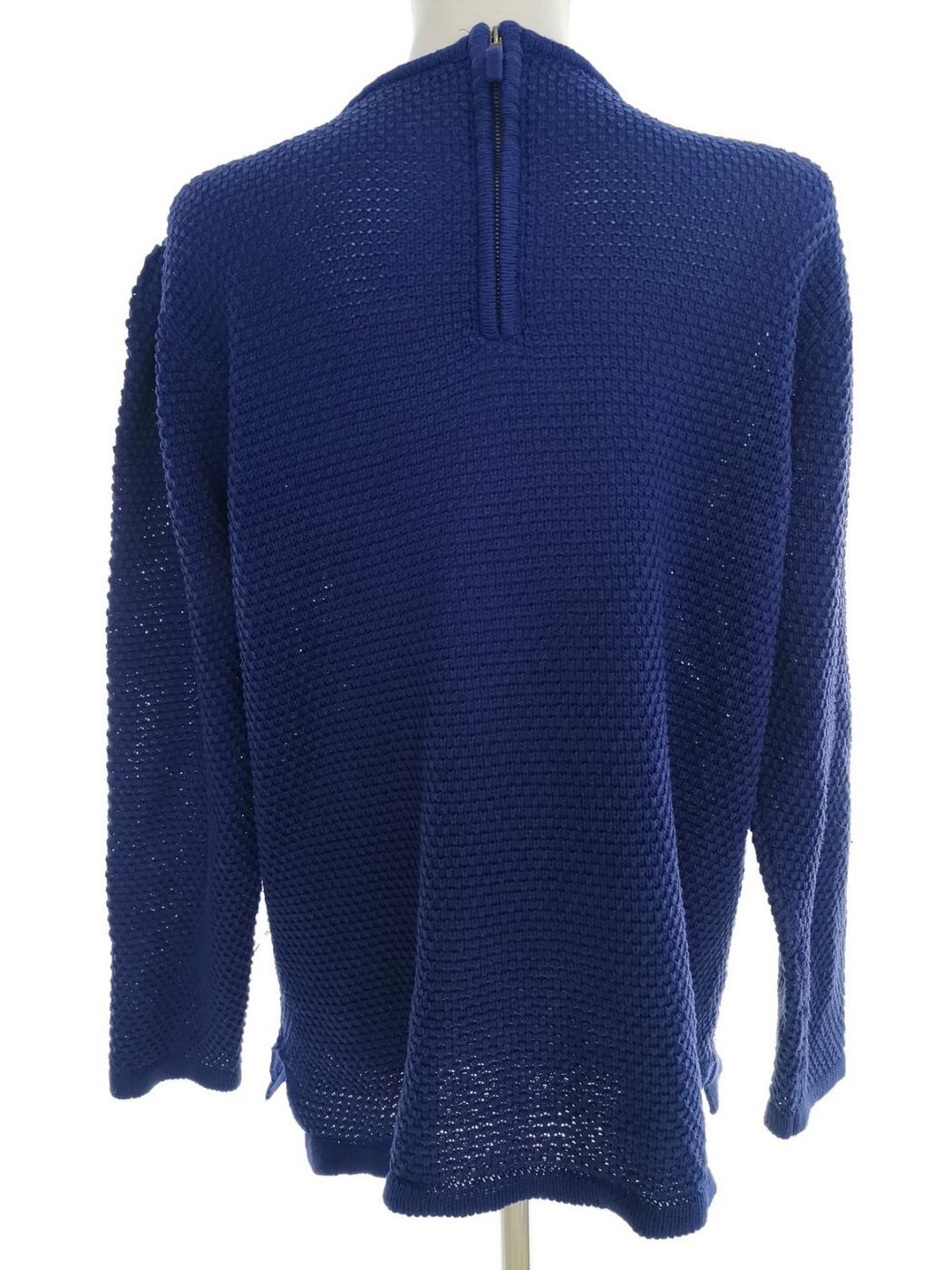 Fransa Rozmiar XL Kolor Niebieski Crew Neck Sweter Długi rękaw Materiał Bawełna Dzianina waflowa
