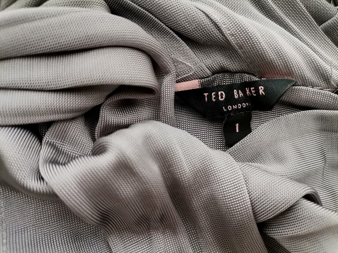 Ted Baker Rozmiar 1 (36) Kolor Szary Drapowany dekolt Sukienka Bodycon Bezrękawnik Do Kolan Materiał Wiskoza 100% Ted Baker Rozmiar 1 (36) Kolor Szary Drapowany dekolt Sukienka Bodycon Bezrękawnik Do Kolan Materiał Wiskoza 100%