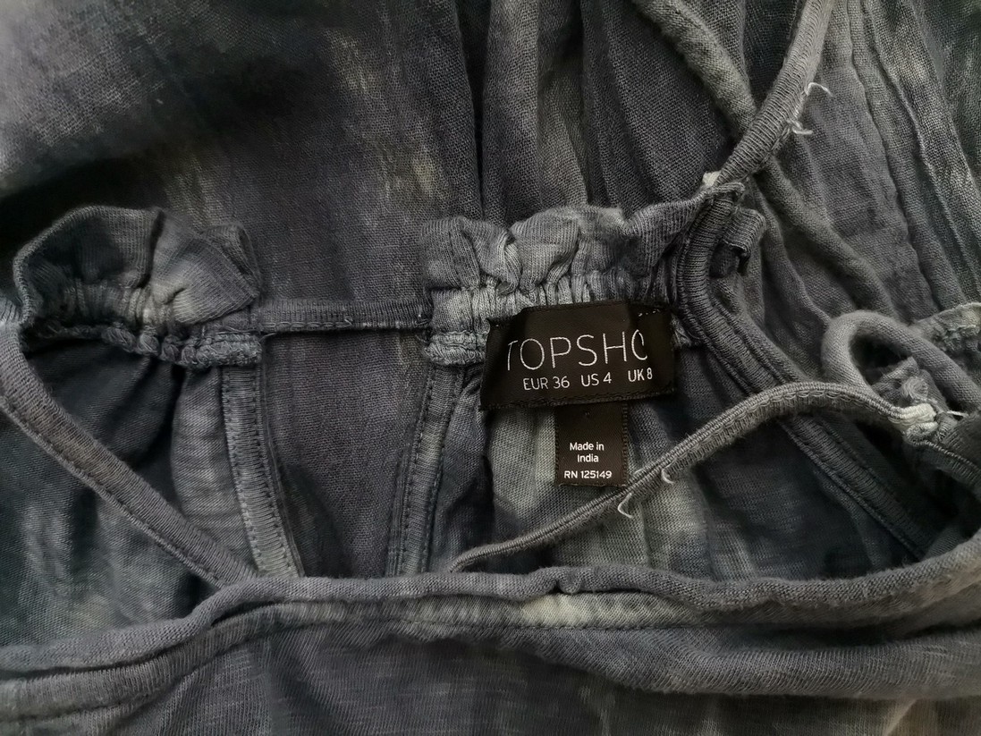 Topshop Rozmiar 36 Kolor Niebieski Kwadratowy dekolt Tunika Bluzka Bezrękawnik Materiał Bawełna 100% Topshop Rozmiar 36 Kolor Niebieski Kwadratowy dekolt Tunika Bluzka Bezrękawnik Materiał Bawełna 100%
