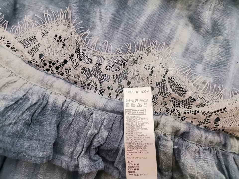 Topshop Rozmiar 36 Kolor Niebieski Kwadratowy dekolt Tunika Bluzka Bezrękawnik Materiał Bawełna 100% Topshop Rozmiar 36 Kolor Niebieski Kwadratowy dekolt Tunika Bluzka Bezrękawnik Materiał Bawełna 100%