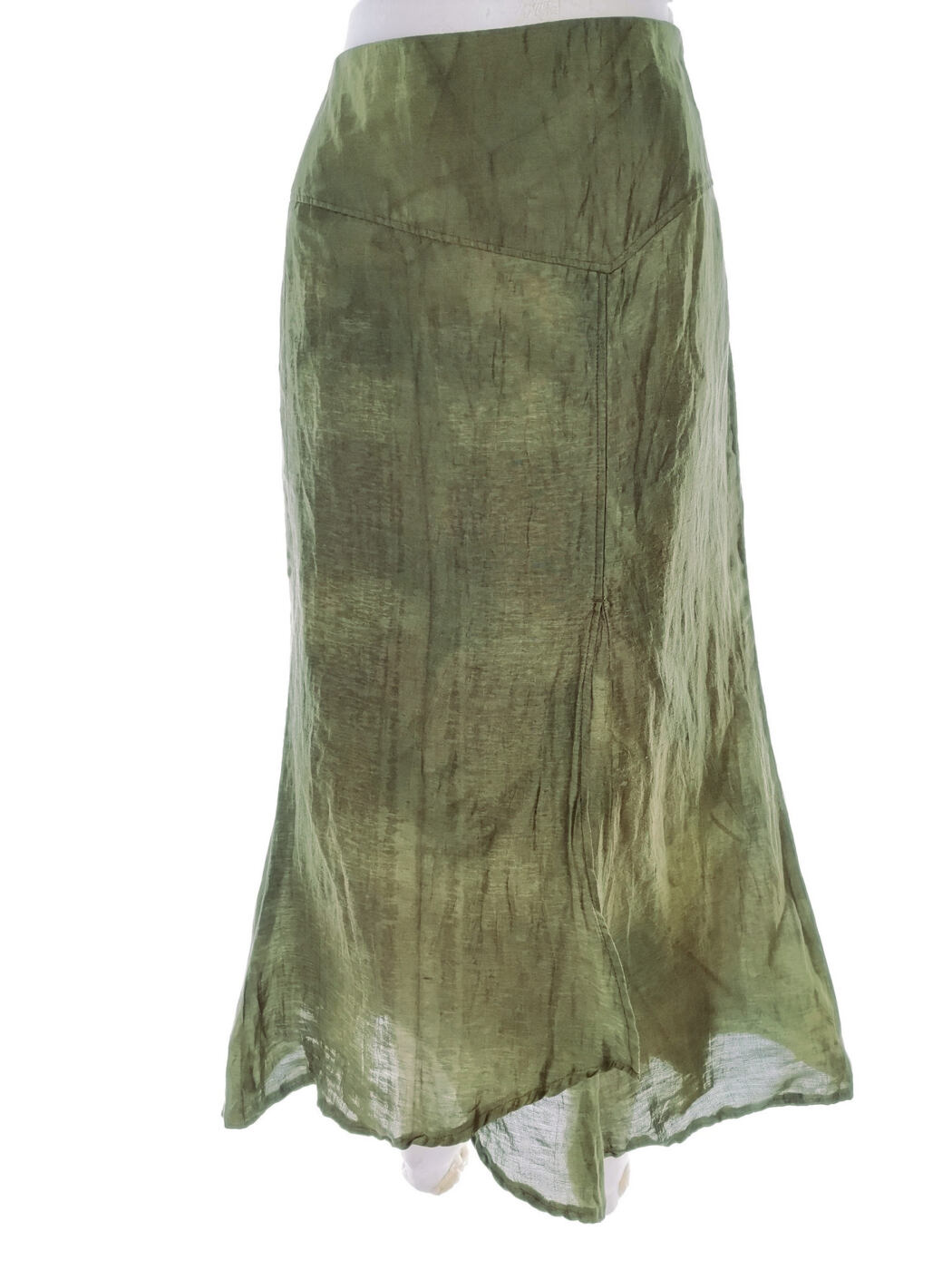 FSR Collection Rozmiar 44 Kolor Zielony A-Line Spódnica Midi Materiał Len