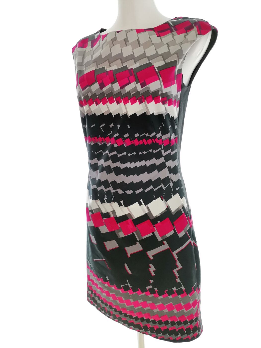 Oasis Rozmiar 8 (34) Kolor Czarny Okrągły dekolt Sukienka Sheath Bezrękawnik Do Kolan Materiał Bawełna Oasis Rozmiar 8 (34) Kolor Czarny Okrągły dekolt Sukienka Sheath Bezrękawnik Do Kolan Materiał Bawełna