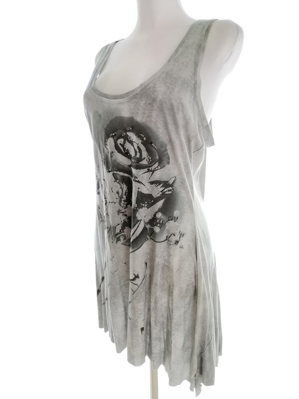 River island Rozmiar 14 (42) Kolor Szary Okrągły dekolt Sukienka Mini Bezrękawnik Krótka Materiał Wiskoza 100% River island Rozmiar 14 (42) Kolor Szary Okrągły dekolt Sukienka Mini Bezrękawnik Krótka Materiał Wiskoza 100%