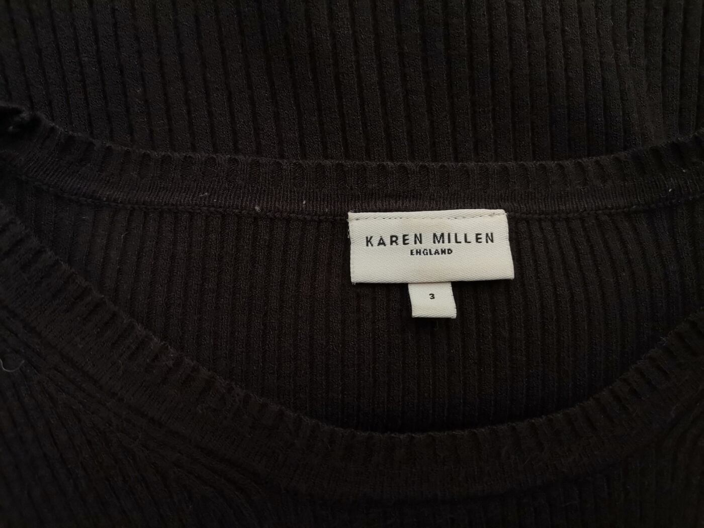 Karen MILLEN Rozmiar 3 (36) Kolor Brązowy Dekolt U Sweter Długi rękaw Materiał Wiskoza Cienka dzianina