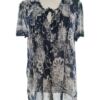 Monsoon Rozmiar 12 (40) Kolor Granatowy Keyhole Crew Neck Bluzka Krótki rękaw Materiał Wiskoza 100%