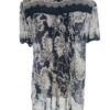 Monsoon Rozmiar 12 (40) Kolor Granatowy Keyhole Crew Neck Bluzka Krótki rękaw Materiał Wiskoza 100%
