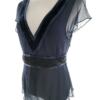 Limited Collection Rozmiar 16 (44) Kolor Granatowy W serek Bluzka Peplum Krótki rękaw Materiał Jedwab 100%