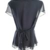 Limited Collection Rozmiar 16 (44) Kolor Granatowy W serek Bluzka Peplum Krótki rękaw Materiał Jedwab 100%