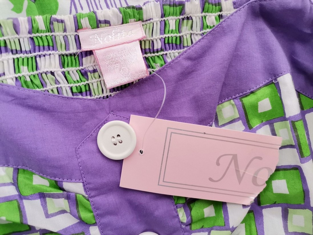 Nolita Rozmiar L (36) Kolor Fioletowy Kwadratowy dekolt Tunika Popover Bluzka Bezrękawnik Materiał Bawełna 100% Nolita Rozmiar L (36) Kolor Fioletowy Kwadratowy dekolt Tunika Popover Bluzka Bezrękawnik Materiał Bawełna 100%