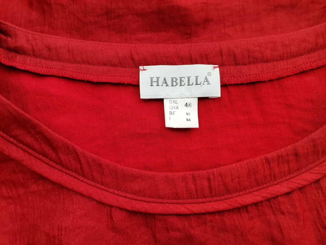 HABELLA Rozmiar 48 Kolor Czerwony Okrągły dekolt Tunika Bluzka Krótki rękaw Materiał Wiskoza HABELLA Rozmiar 48 Kolor Czerwony Okrągły dekolt Tunika Bluzka Krótki rękaw Materiał Wiskoza
