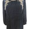 River island Rozmiar 10 (36) Kolor Granatowy Grochy Crew Neck Bluzka Rękaw 3/4 Materiał Wiskoza 100%