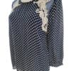 River island Rozmiar 10 (36) Kolor Granatowy Grochy Crew Neck Bluzka Rękaw 3/4 Materiał Wiskoza 100%